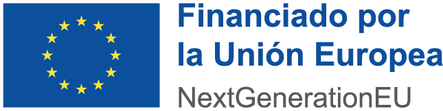 Logotipo de la Unión Europea con la frase "Financiado por la Unión Europea" y "NextGenerationEU", simbolizando el apoyo financiero de la UE para proyectos de desarrollo y recuperación.